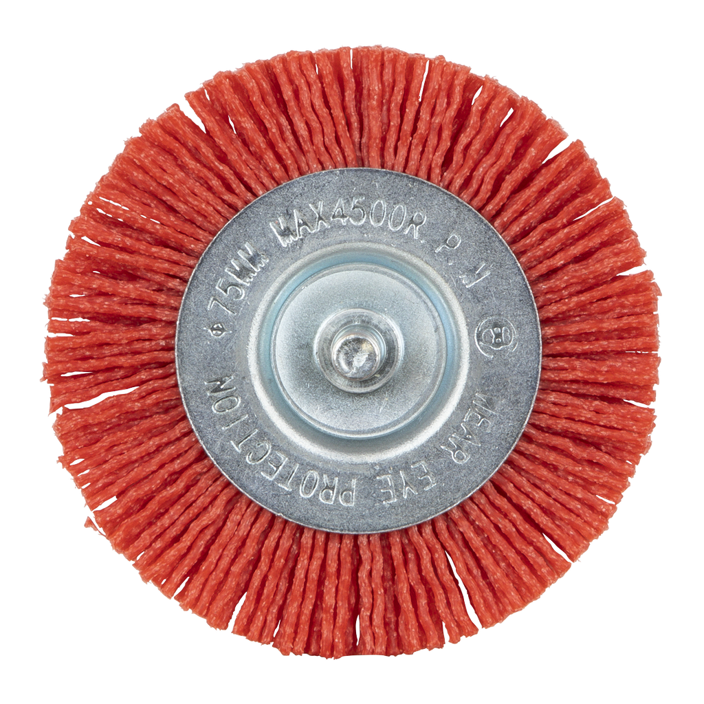 75mm Nylon Filament Circular Brush with 6mm Shaft NFBC75