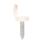 Numberplate Screw with Flip Cap 4.2 x 19mm, White - Pack of 50 NPW50