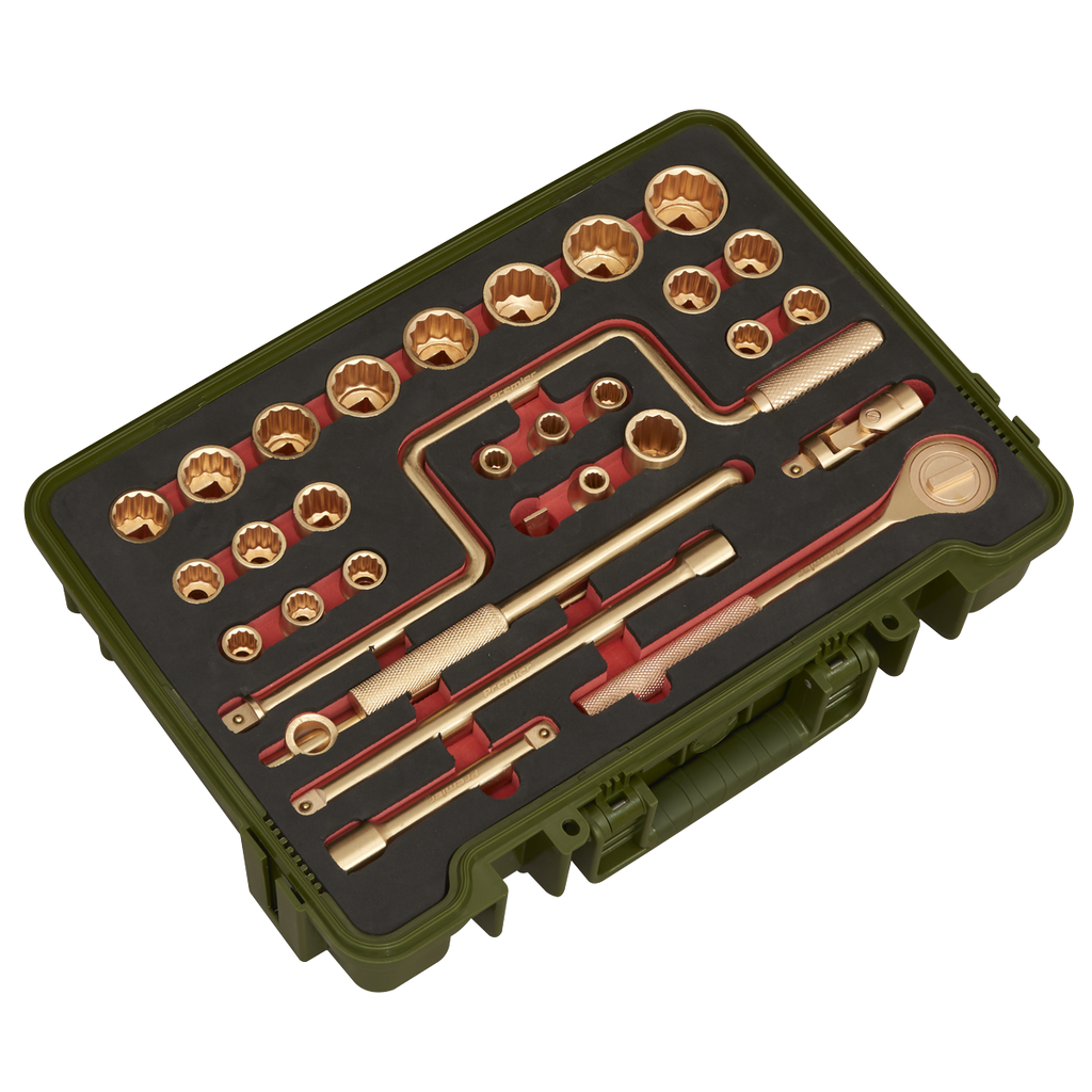 Non-Sparking Socket Set 1/2"Sq Drive 31pc NS039