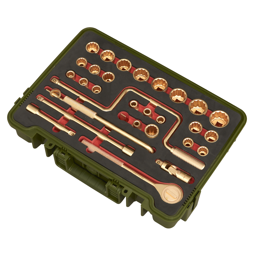 Non-Sparking Socket Set 1/2"Sq Drive 31pc NS039