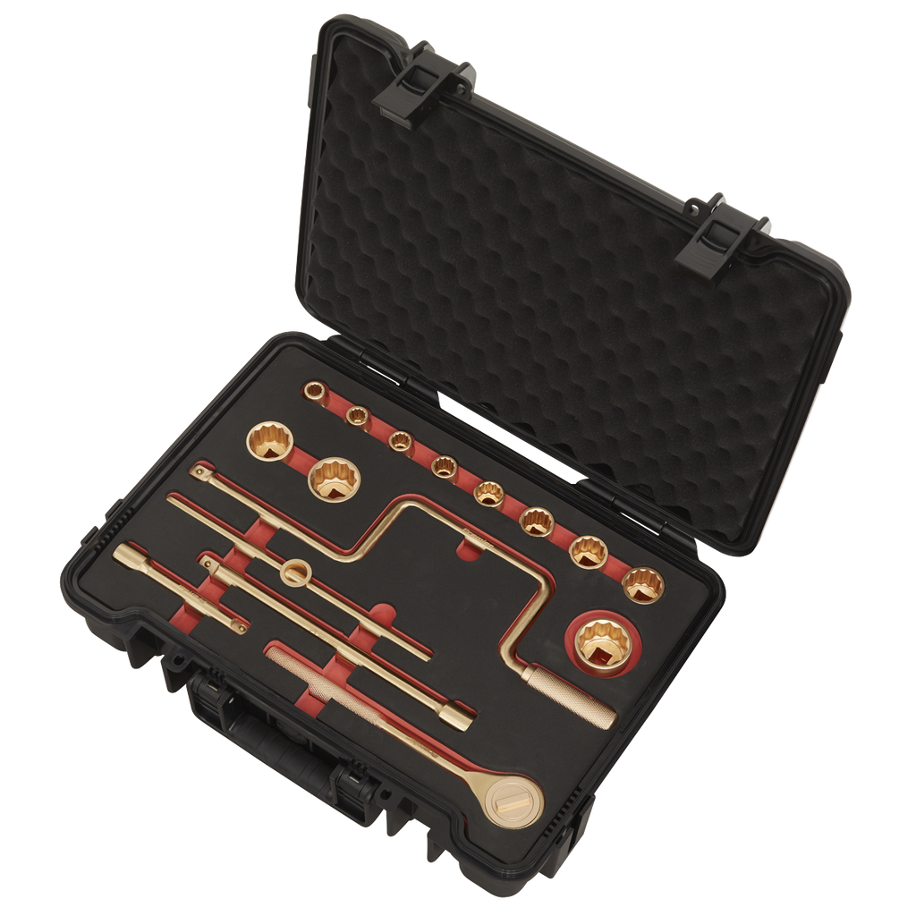 Non-Sparking Socket Set 1/2"Sq Drive 17pc NS124