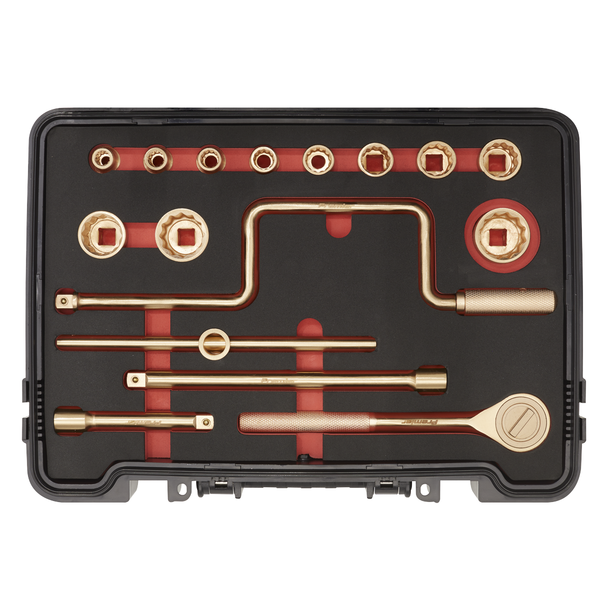 Non-Sparking Socket Set 1/2"Sq Drive 17pc NS124