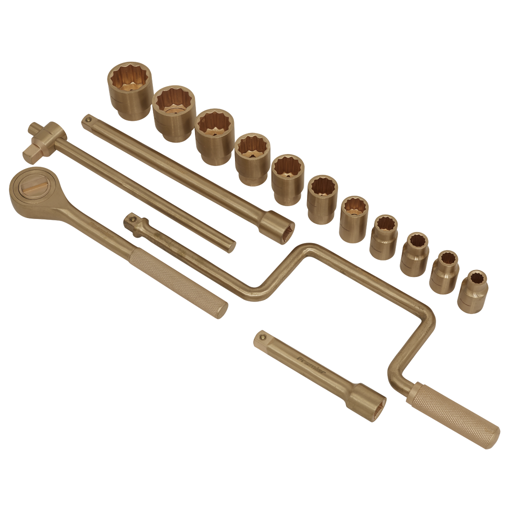 Non-Sparking Socket Set 1/2"Sq Drive 17pc NS124