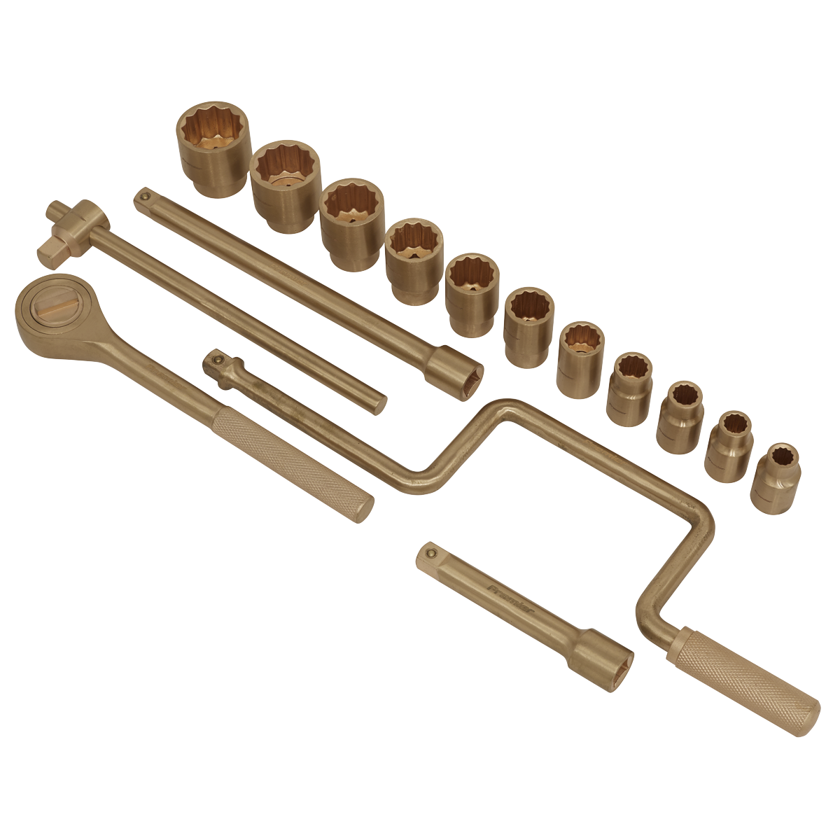 Non-Sparking Socket Set 1/2"Sq Drive 17pc NS124