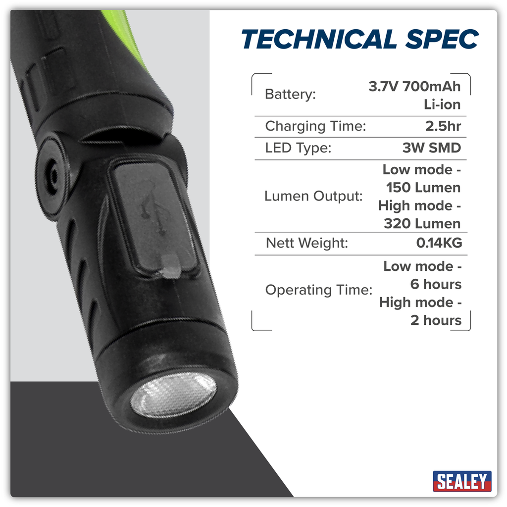 Rechargeable Neck Torch 3W SMD LED NT320LED