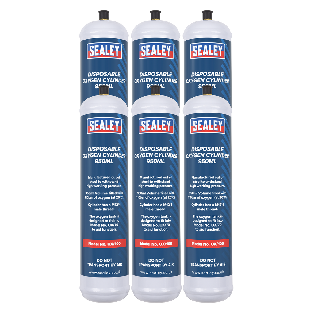 Disposable Oxygen Cylinder 950ml - Pack of 6 OX/1006