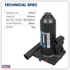 Bottle Jack 8 Tonne PBJ8S