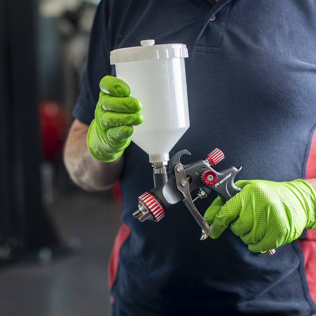 Paint Spray Gun Pot with Brass Fitting 600ml - White PC01