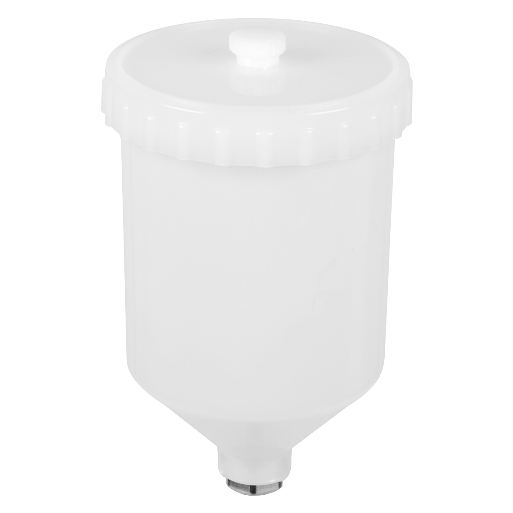 Paint Spray Gun Pot with Brass Fitting 600ml - White PC01