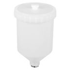 Paint Spray Gun Pot with Brass Fitting 600ml - White PC01