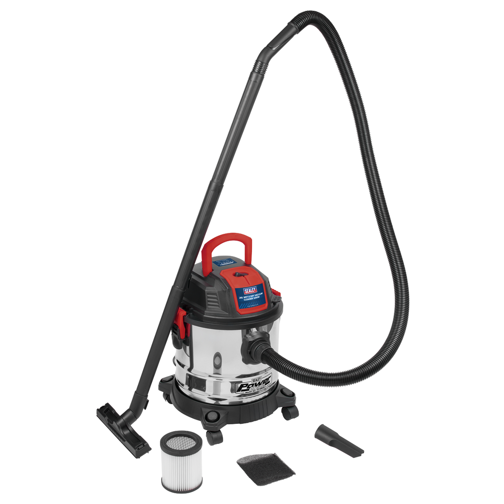 20L Vacuum Cleaner Wet & Dry Stainless Steel Drum 1200W/230V PC195SD