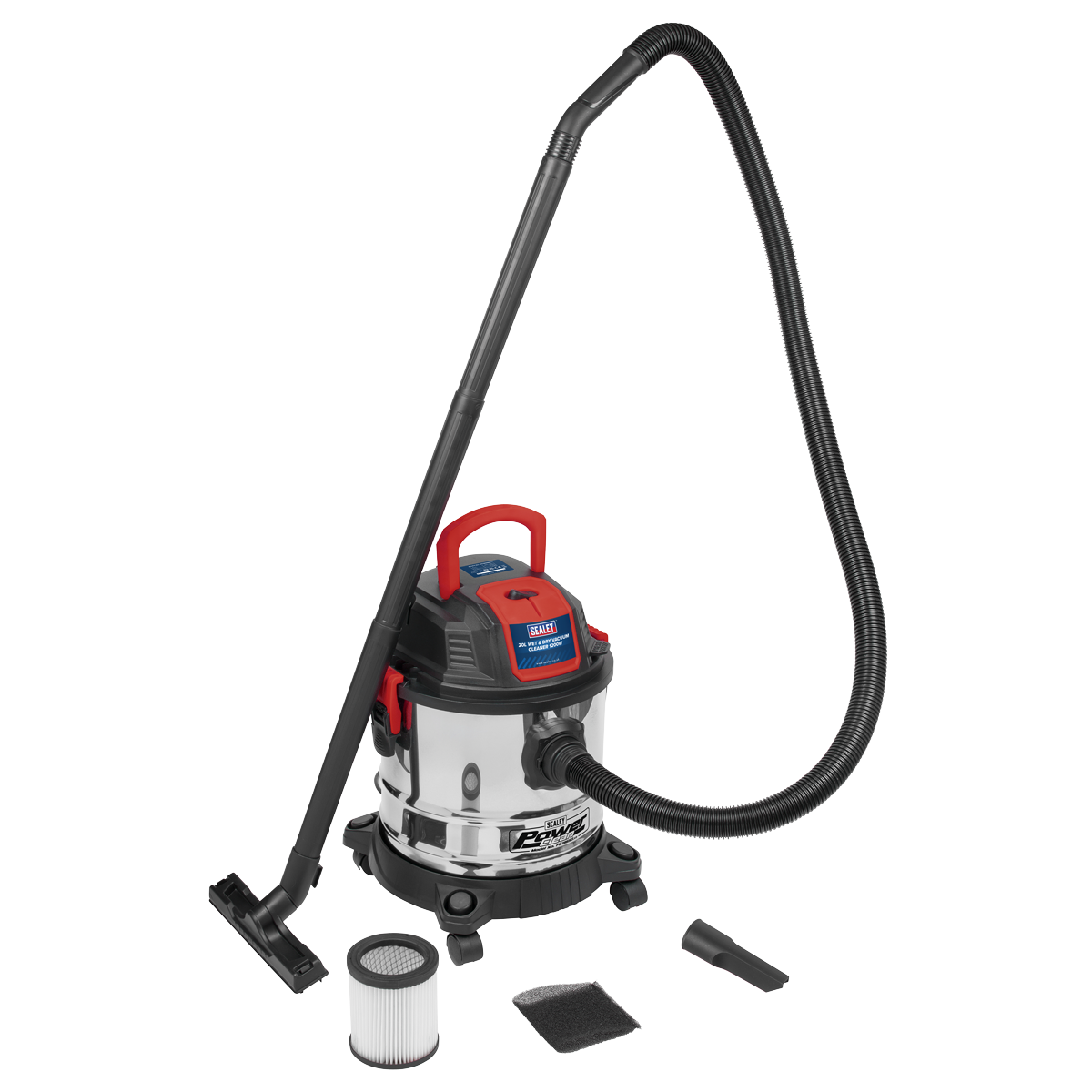 20L Vacuum Cleaner Wet & Dry Stainless Steel Drum 1200W/230V PC195SD