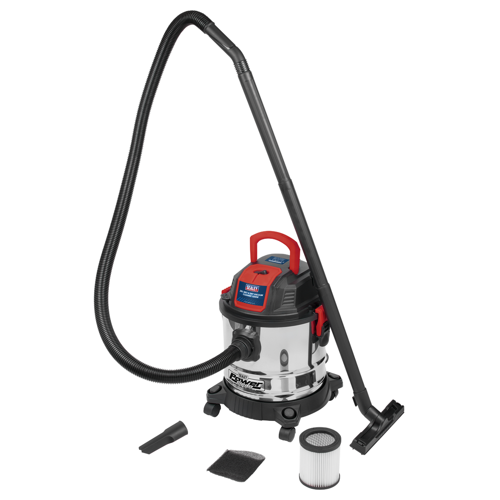 20L Vacuum Cleaner Wet & Dry Stainless Steel Drum 1200W/230V PC195SD