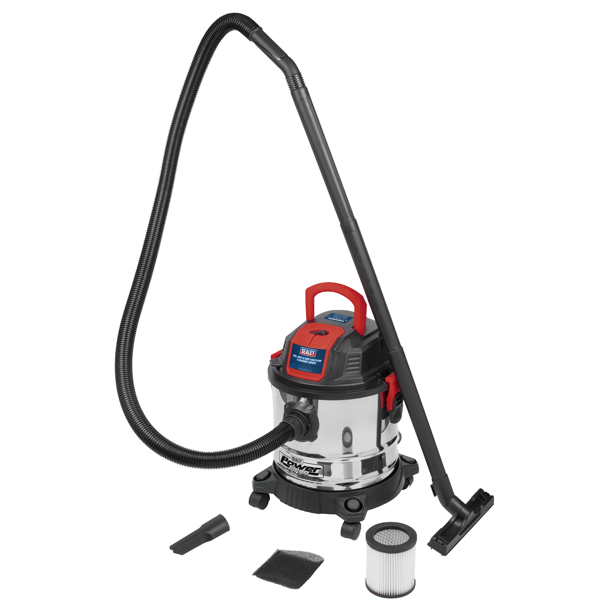 20L Vacuum Cleaner Wet & Dry Stainless Steel Drum 1200W/230V PC195SD