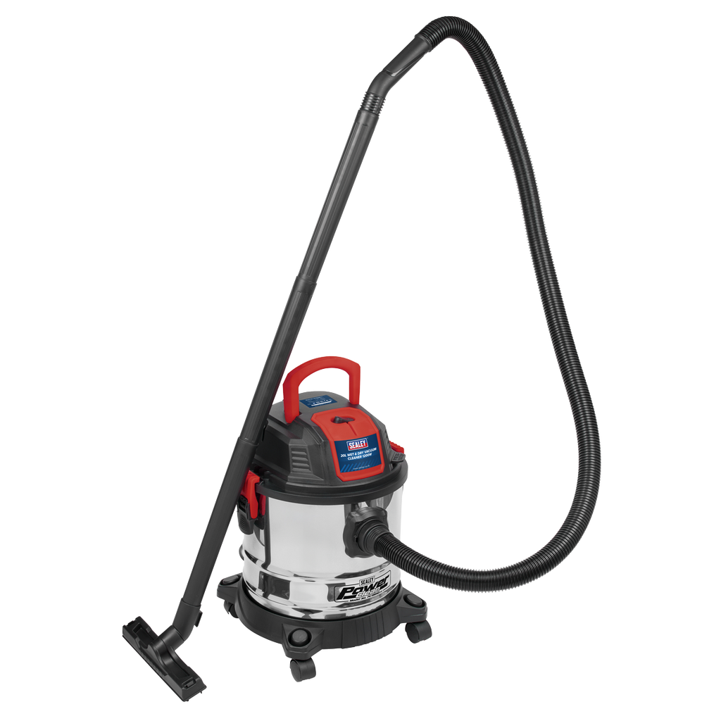 20L Vacuum Cleaner Wet & Dry Stainless Steel Drum 1200W/230V PC195SD