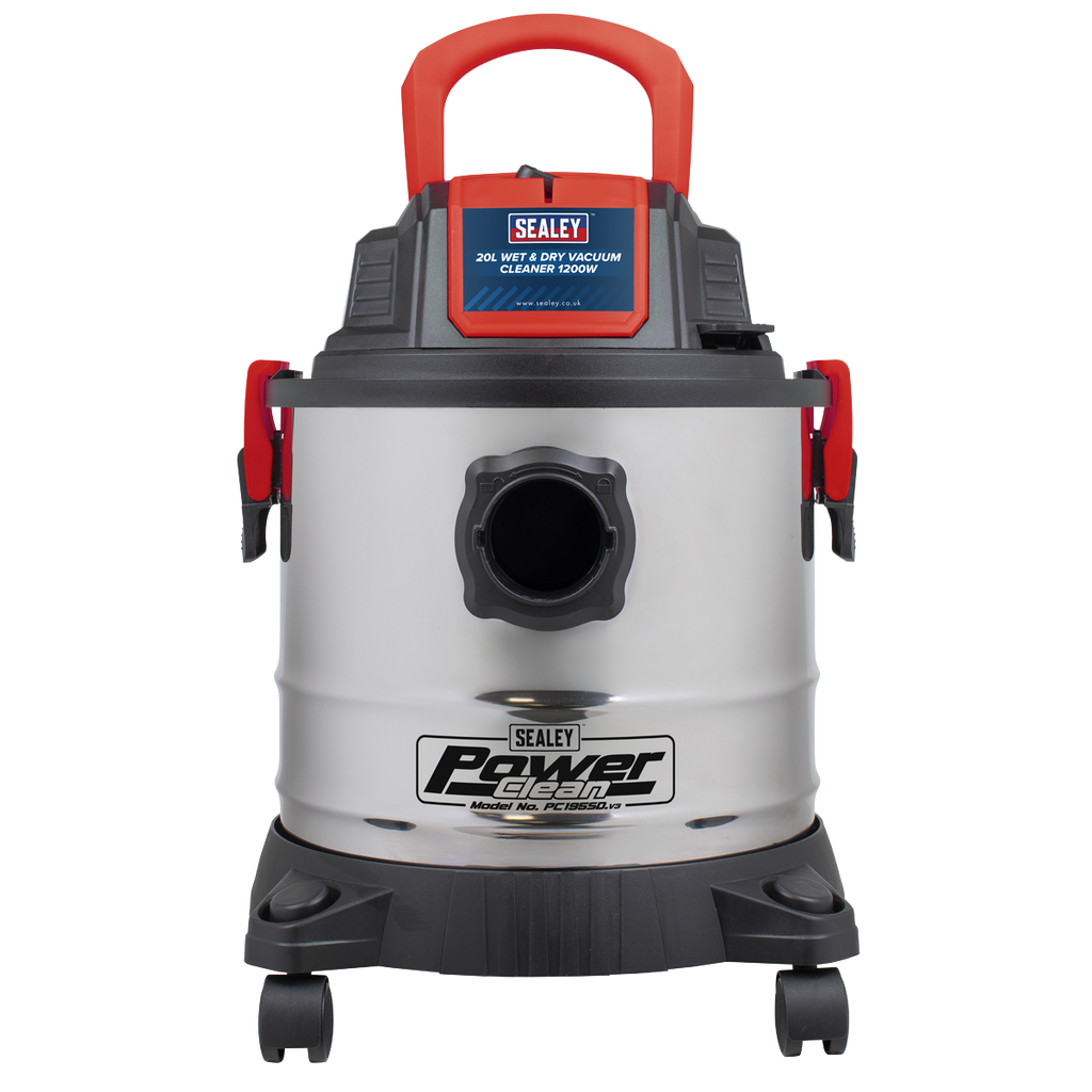 20L Vacuum Cleaner Wet & Dry Stainless Steel Drum 1200W/230V PC195SD