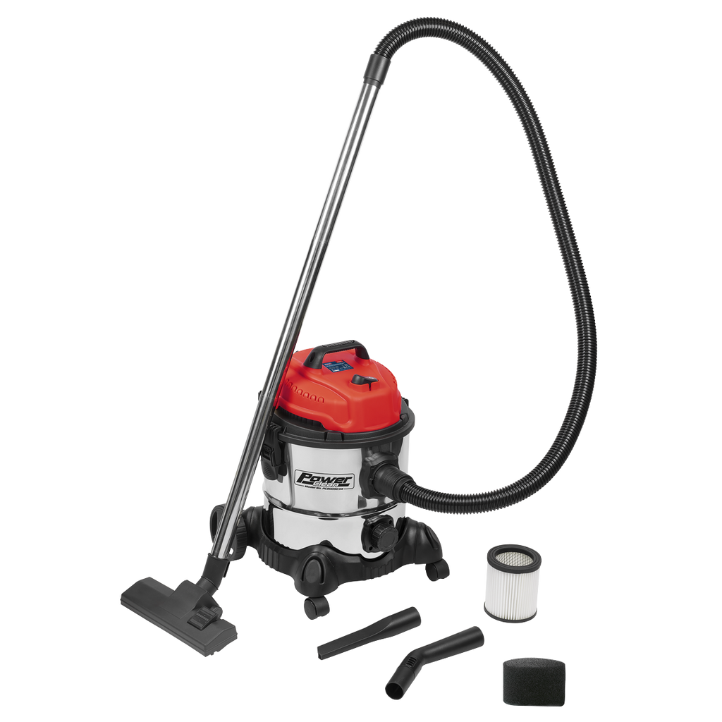 20L Vacuum Cleaner Wet & Dry Stainless Drum 1250W/230V PC200SD