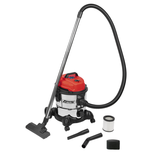 20L Vacuum Cleaner Wet & Dry Stainless Drum 1250W/230V PC200SD