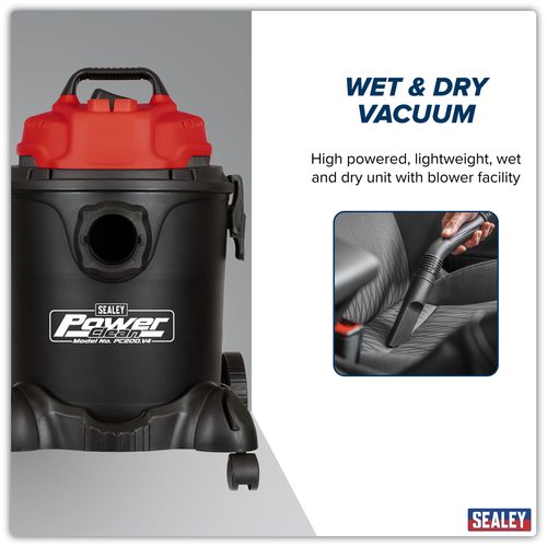 20L Vacuum Cleaner Wet & Dry 1250W/230V PC200