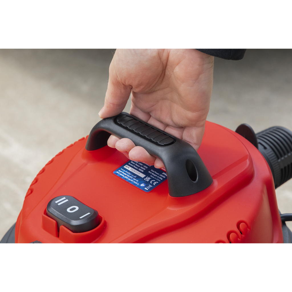 30L Industrial Vacuum Cleaner Wet & Dry with Stainless Steel Drum & Auto-Start 1400W/230V PC300SDAUTO