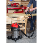 30L Industrial Vacuum Cleaner Wet & Dry with Stainless Steel Drum & Auto-Start 1400W/230V PC300SDAUTO