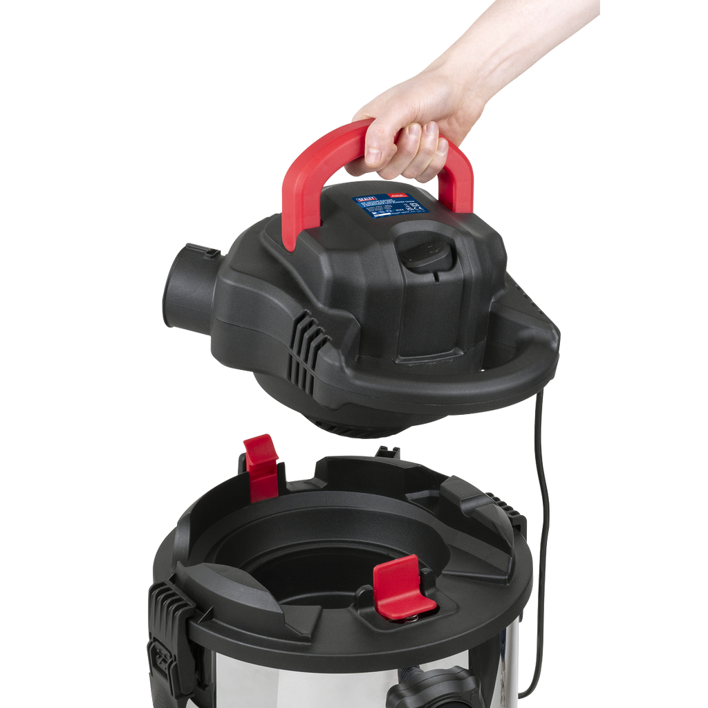30L Vacuum Cleaner Wet & Dry with Stainless Steel Drum & Detachable Leaf Blower 1200W/230V PC300SD