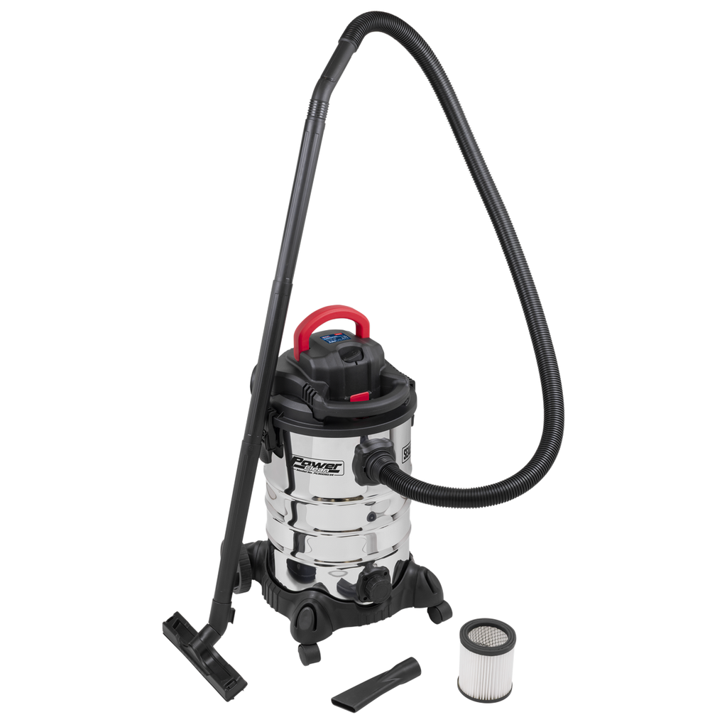 30L Vacuum Cleaner Wet & Dry with Stainless Steel Drum & Detachable Leaf Blower 1200W/230V PC300SD