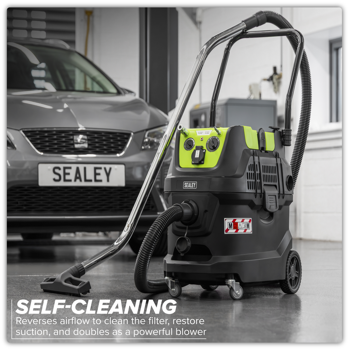 40L M Class Dust-Free Industrial Wet & Dry Vacuum Cleaner with Autostart for Air/Electric Power Tools 1600W/230V PC400MA