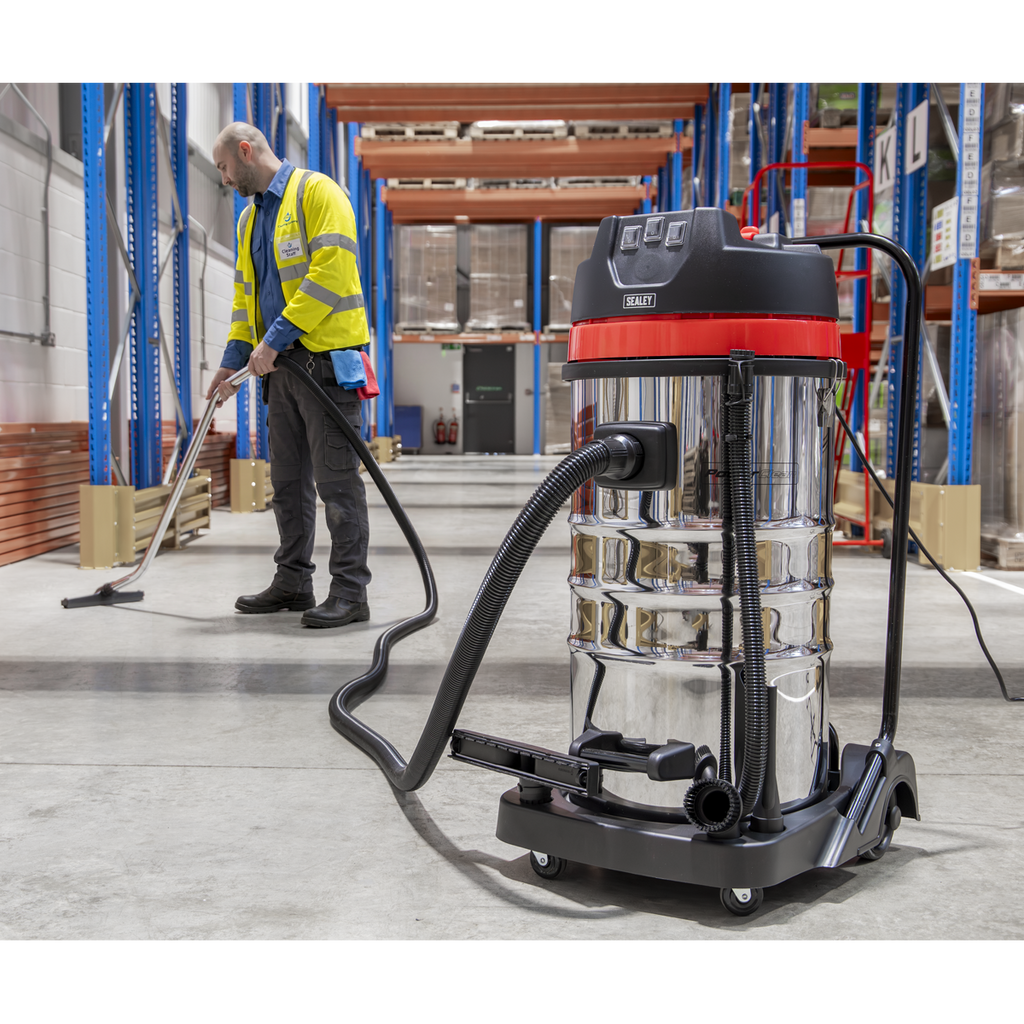 100L Vacuum Cleaner Wet & Dry with Stainless Steel Drum 3000W/230V PC4100
