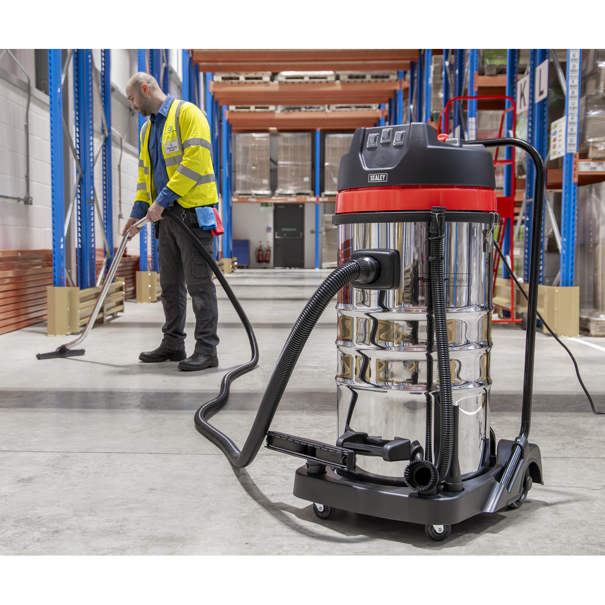 100L Vacuum Cleaner Wet & Dry with Stainless Steel Drum 3000W/230V PC4100