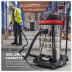 100L Vacuum Cleaner Wet & Dry with Stainless Steel Drum 3000W/230V PC4100