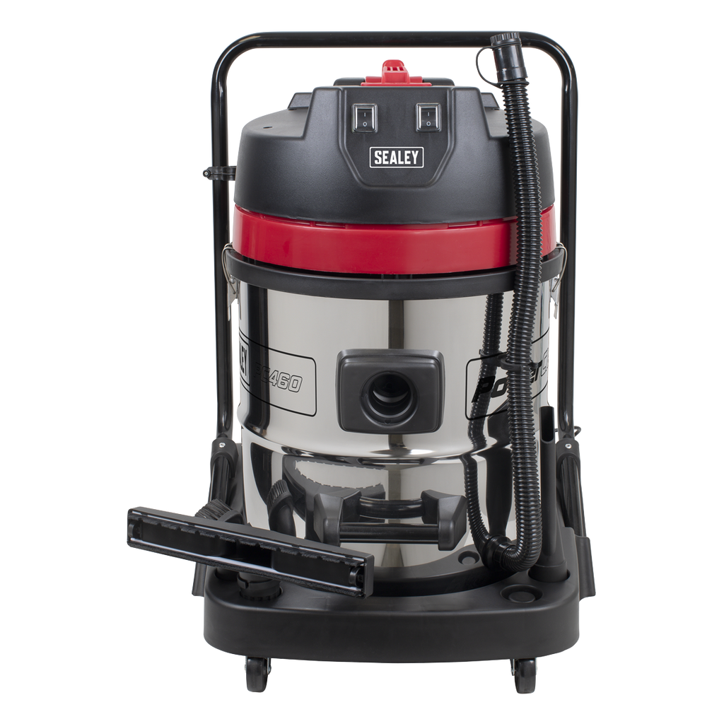 60L Vacuum Cleaner Wet & Dry with Stainless Steel Drum 2400W/230V PC460