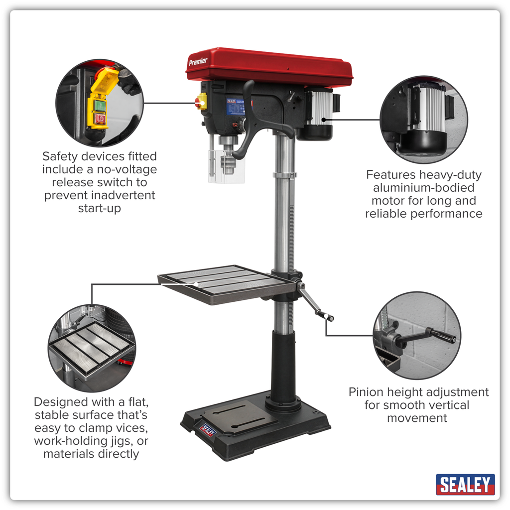 Floor Standing Pillar Drill 12-Speed 1100W/230V PDM260F