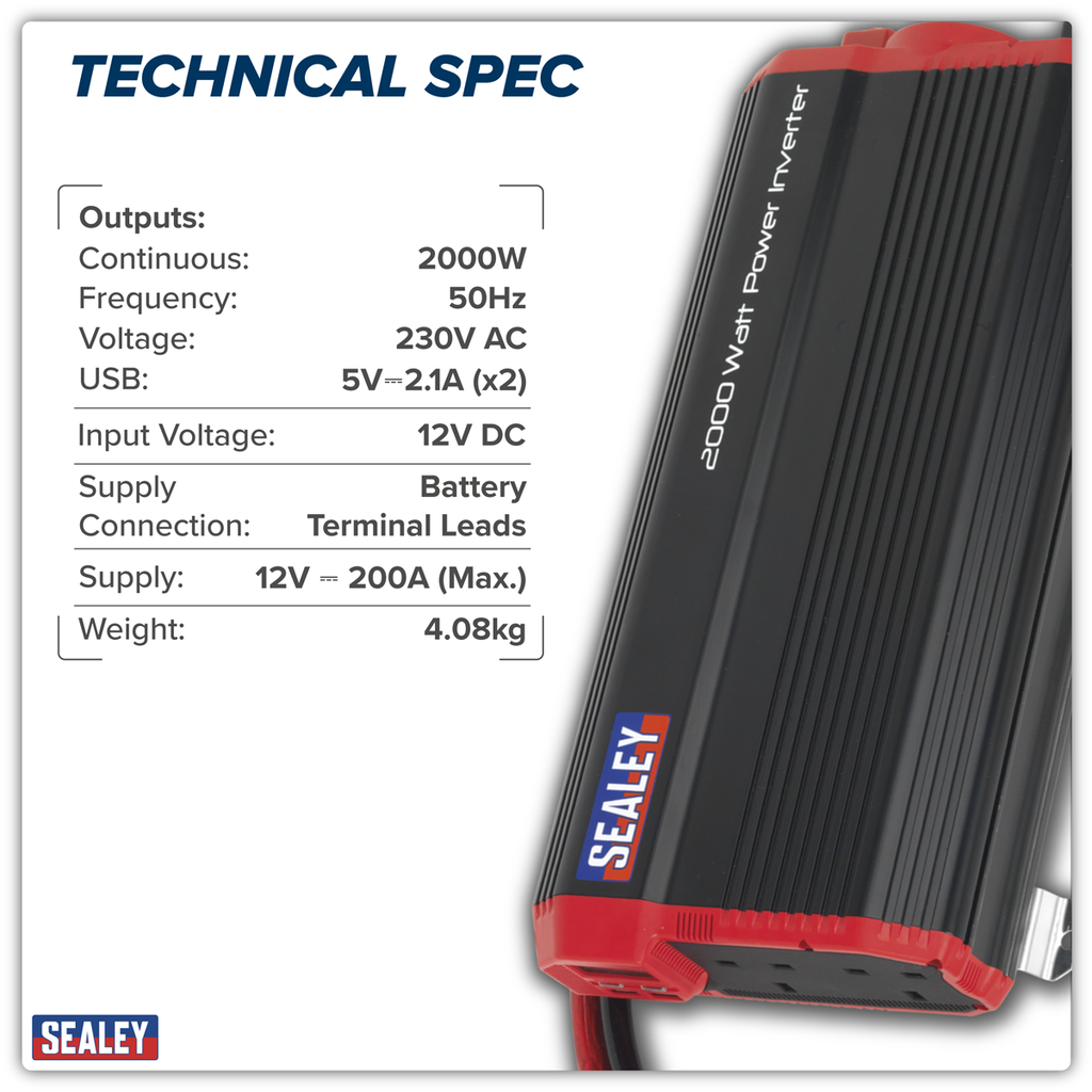 Modified Sine Wave Power Inverter 2000W 12V PI2000