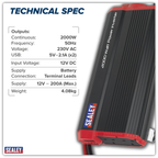 Modified Sine Wave Power Inverter 2000W 12V PI2000