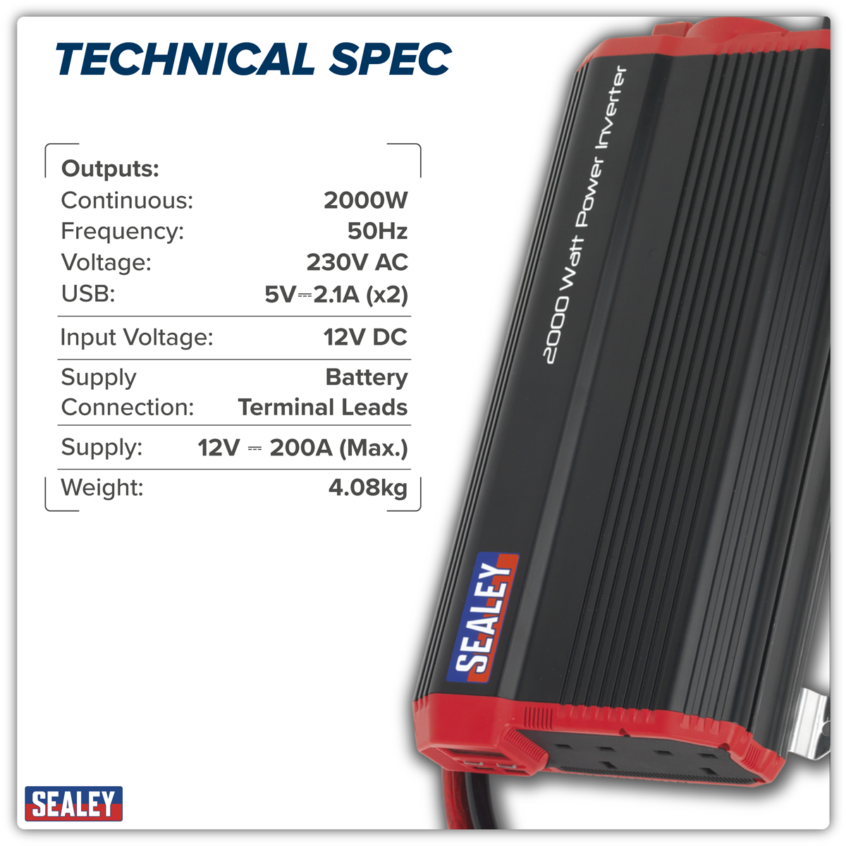 Modified Sine Wave Power Inverter 2000W 12V PI2000