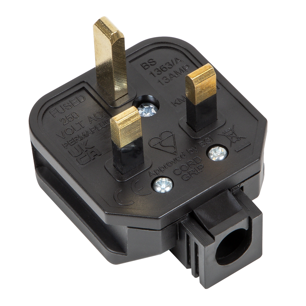 13A Heavy-Duty Rewirable Plug - Black PL/13/3S