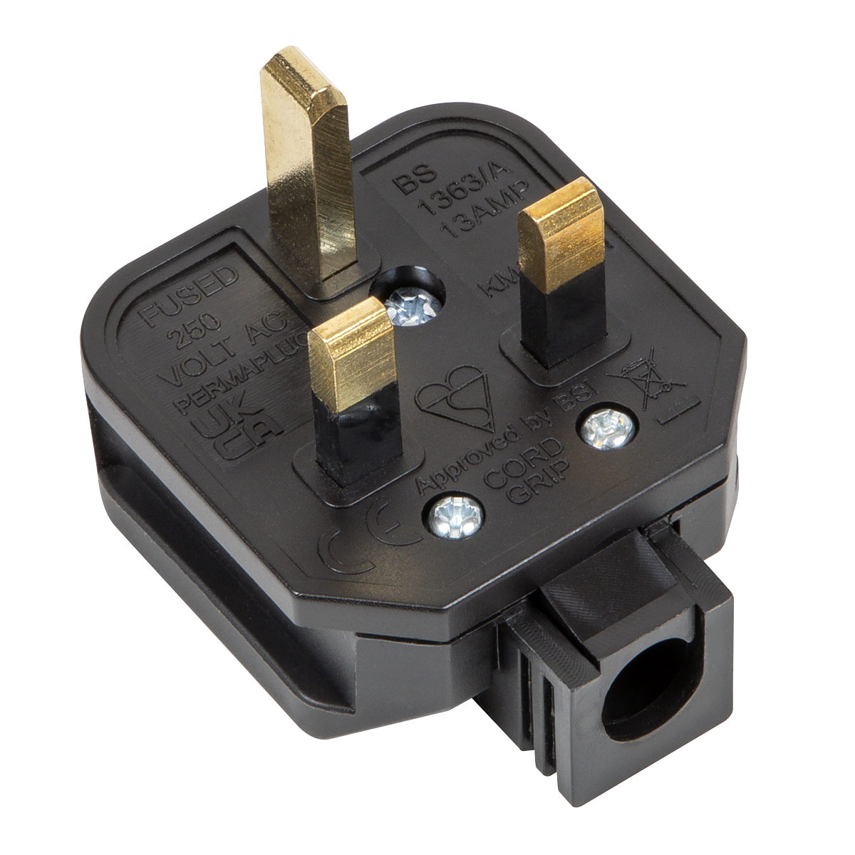 13A Heavy-Duty Rewirable Plug - Black PL/13/3S