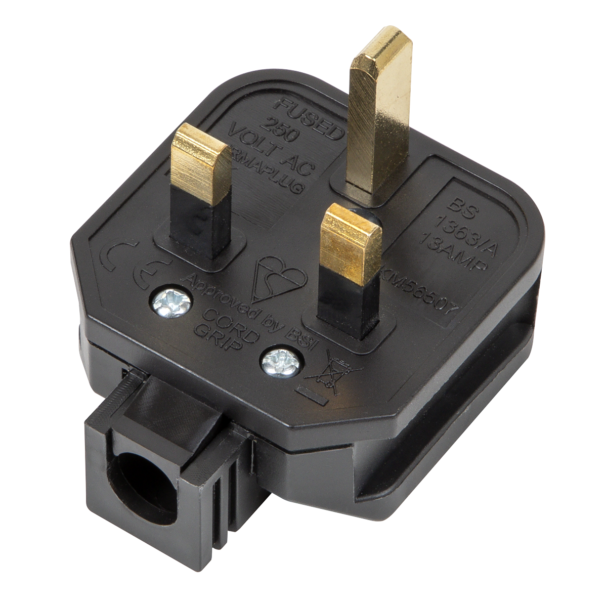 13A Heavy-Duty Rewirable Plug - Black PL/13/3S