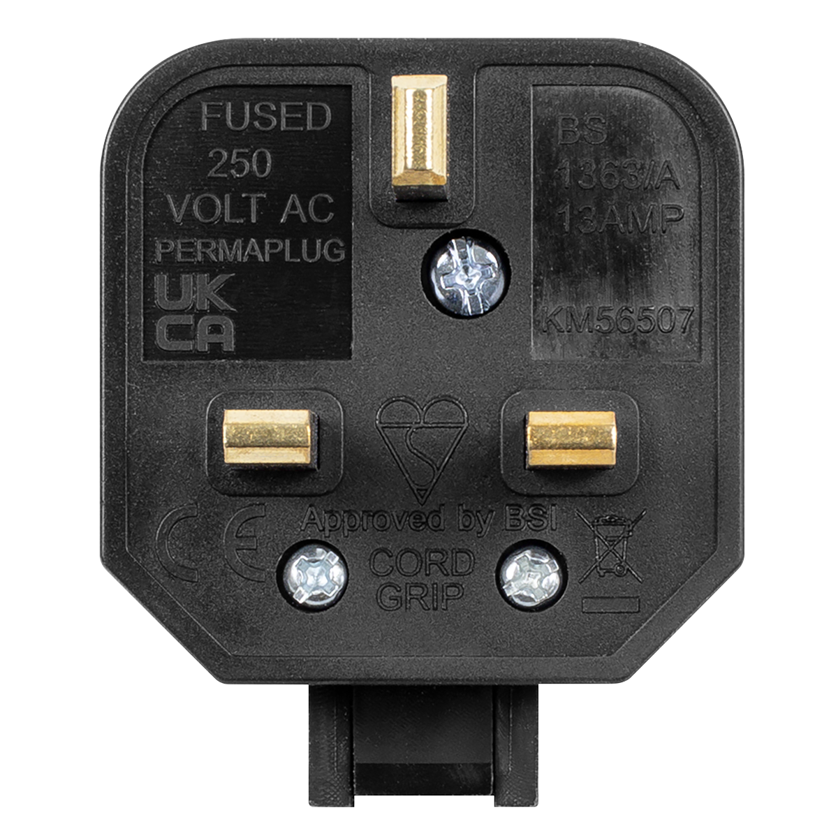 13A Heavy-Duty Rewirable Plug - Black PL/13/3S