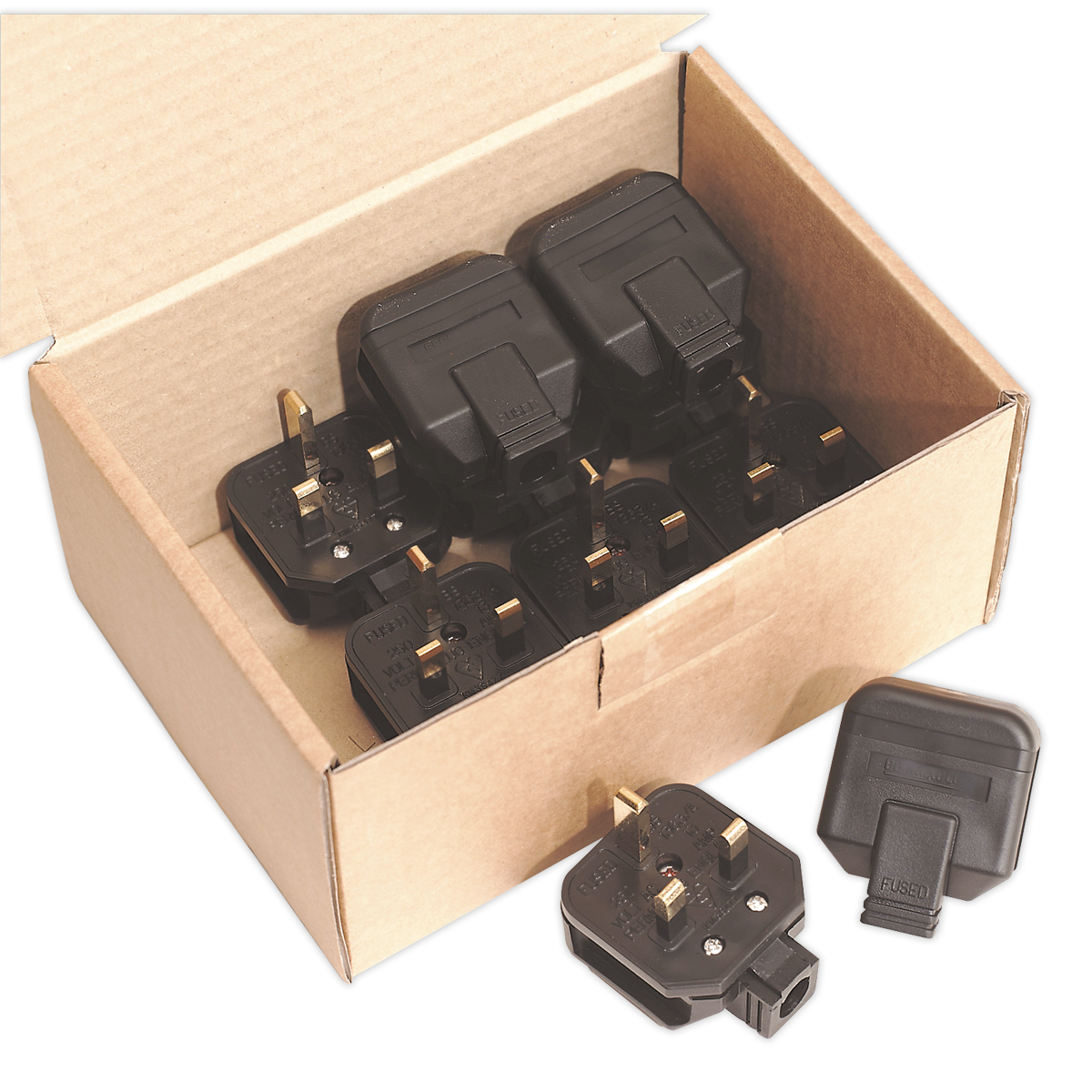 13A Heavy-Duty Rewirable Plug - Black - Pack of 10 PL/13/3
