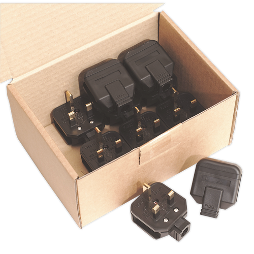13A Heavy-Duty Rewirable Plug - Black - Pack of 10 PL/13/3