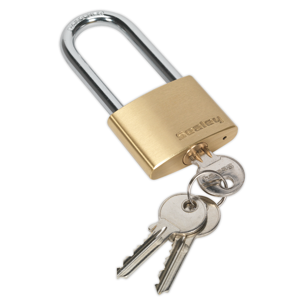 Brass Body Padlock Long Shackle 50mm PL102L