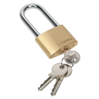Brass Body Padlock Long Shackle 50mm PL102L