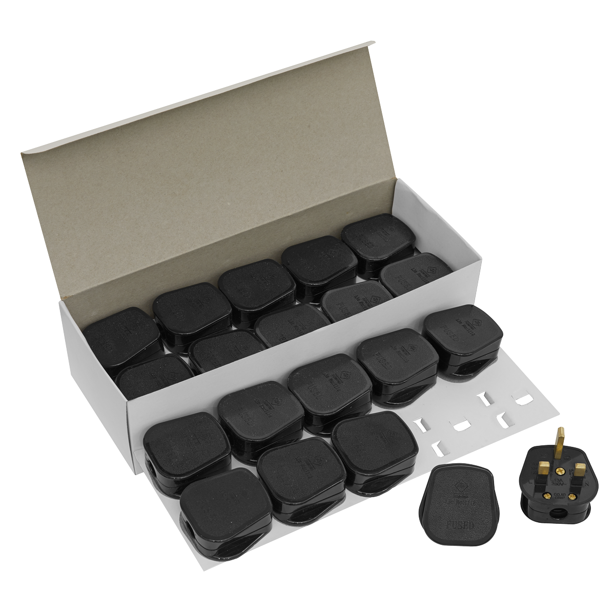 13A Rewirable Plug - Black - Pack of 20 PL13/320
