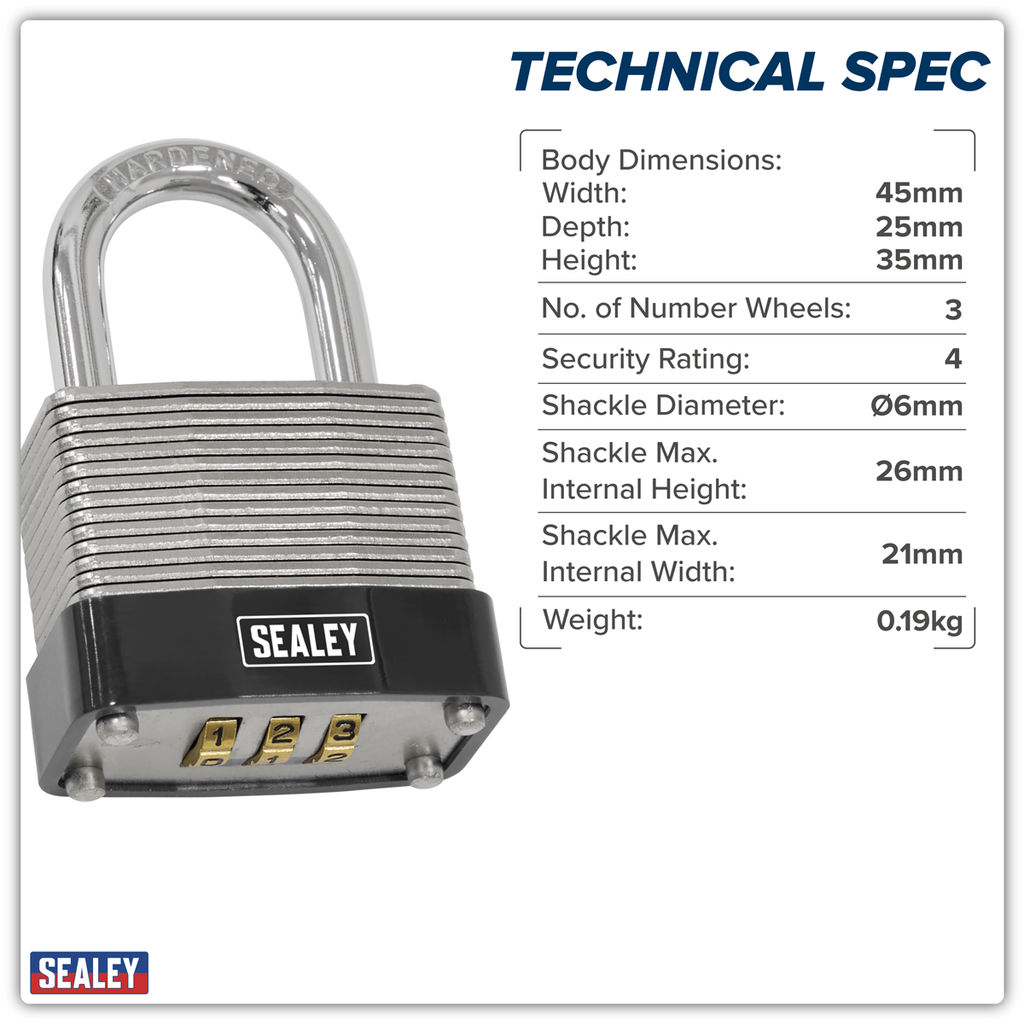 Steel Body Combination Padlock 40mm PL301C