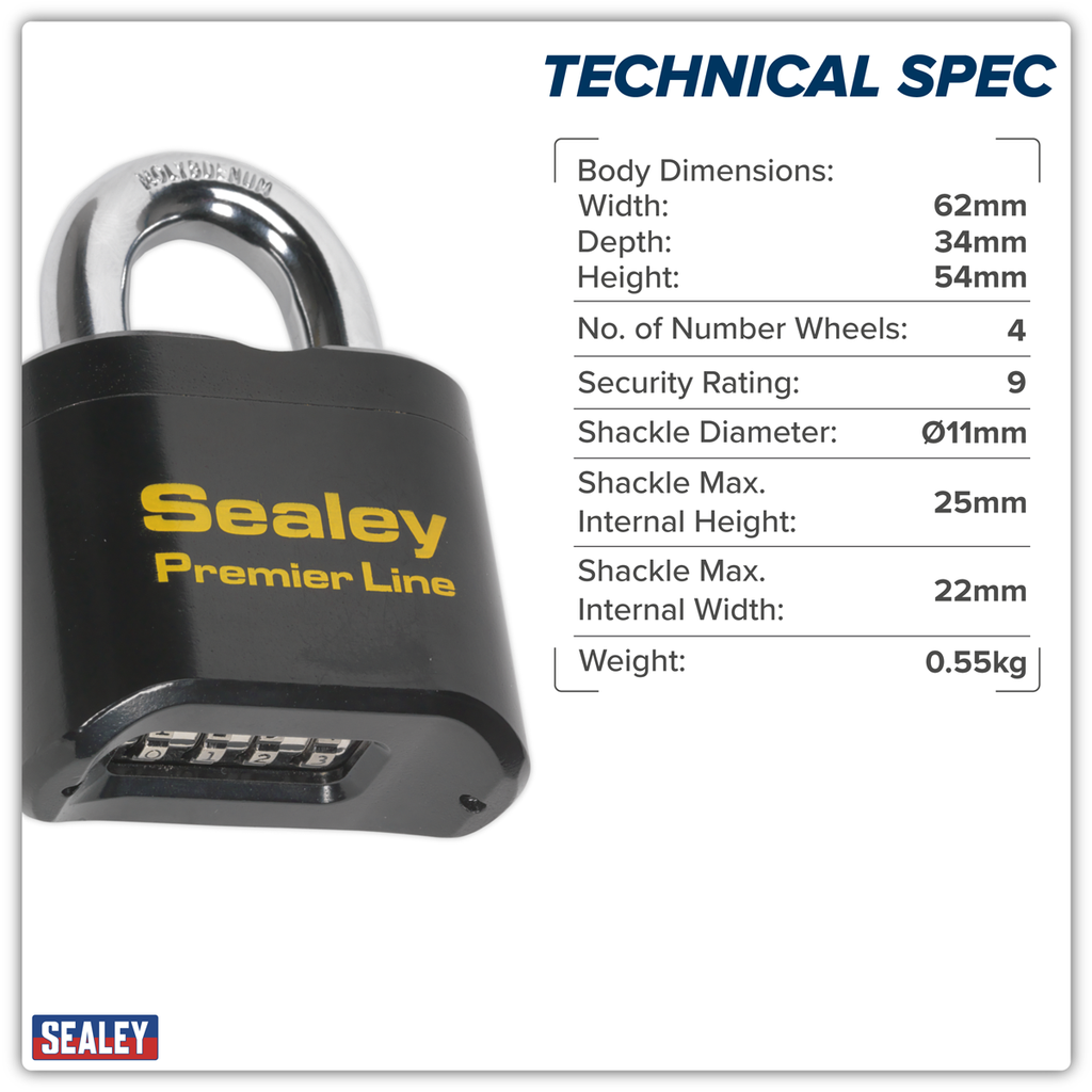 Steel Body Combination Padlock 62mm PL603