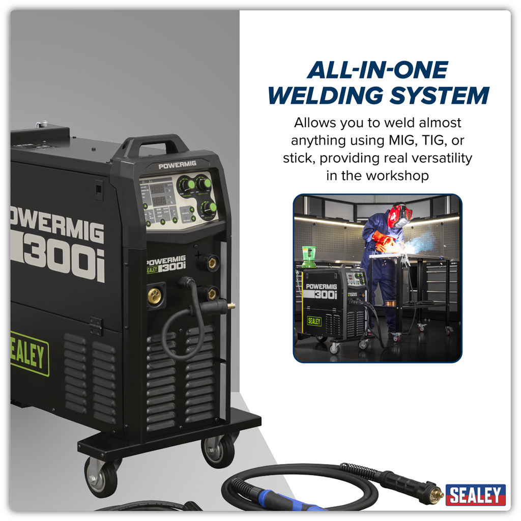 300A Professional Gas/Gasless MIG/TIG/MMA Inverter Welder 400V 3ph POWERMIG300i