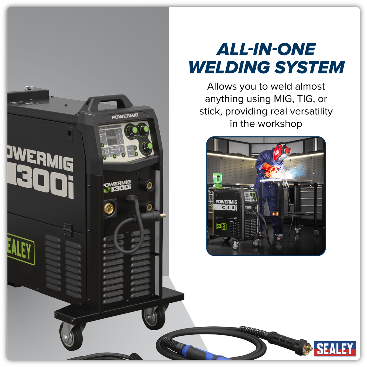 300A Professional Gas/Gasless MIG/TIG/MMA Inverter Welder 400V 3ph POWERMIG300i