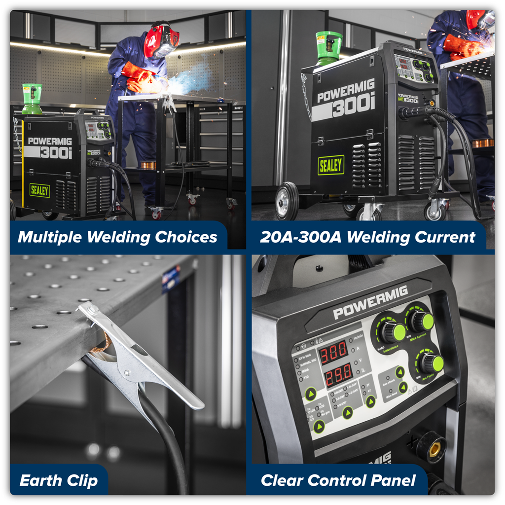 300A Professional Gas/Gasless MIG/TIG/MMA Inverter Welder 400V 3ph POWERMIG300i